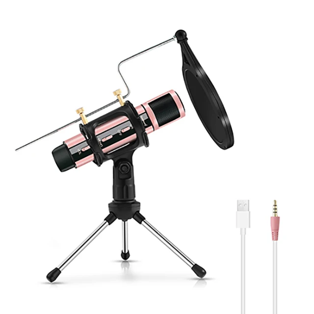 Zealsound Professional Microphone Portable Condenser Microphone With Desktop Microphone Stand For Android And Iphone