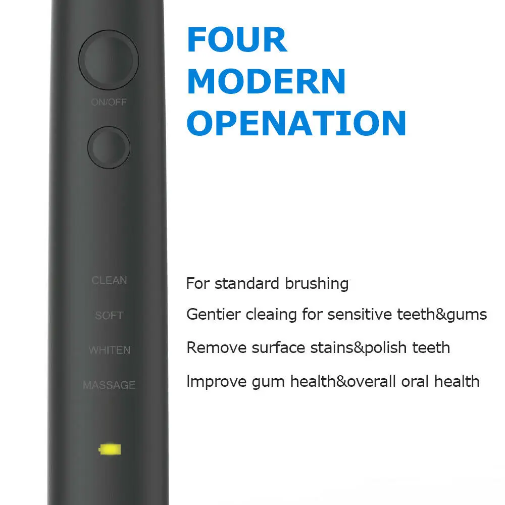 Mornwell D01B+ Sonic Electric Toothbrush Rechargeable Brushes IPX7 Waterproof with 8 DuPont Replaceable Brush Heads + Travel Box