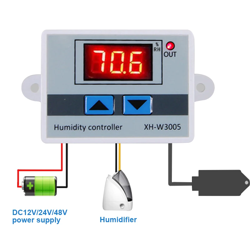 W3005 AC110-220V Led Digital Humidity Controller Hygrometer Constant Humidity Humidification and Dehumidification