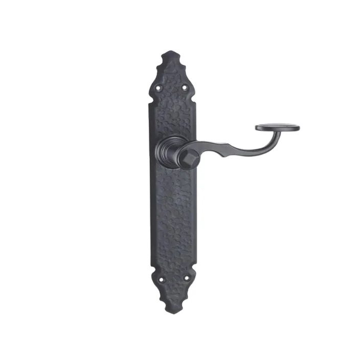 Spanish black paint Horticultural garden waterproof European handle outdoor zinc door handle lock