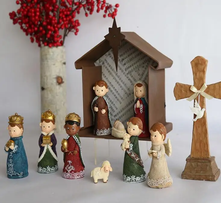 New Design Resin Small Nativity Set Wholesale Christmas Nativity Set Indoor Decor