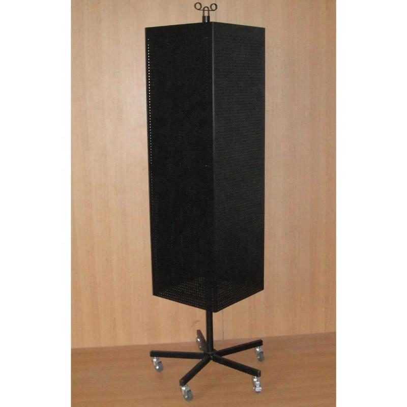 store promotion steel retail rack pop  floor metal spinning pegboard display stand for key rings novelty magnets