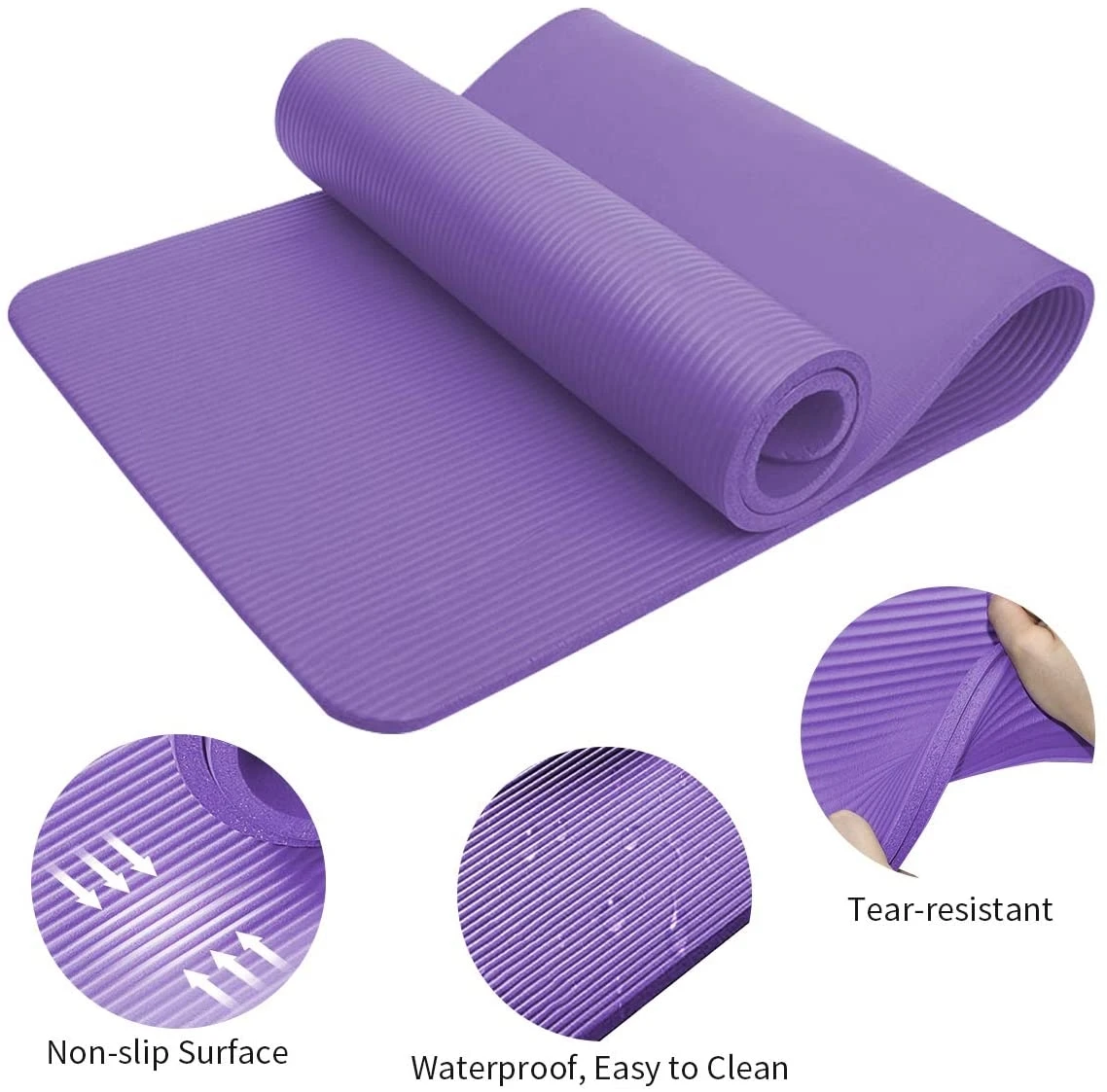 
 183*61 см толстый Одноцветный экологичный настенный подвесной натуральный Коврик для йоги NBR  