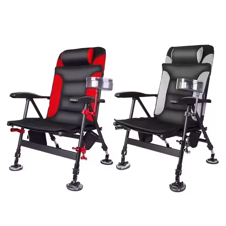 European-Style All Terrain Multifunctional Fishing Chair Foldable Portable Thickened Reclining Platform for Outdoor Use