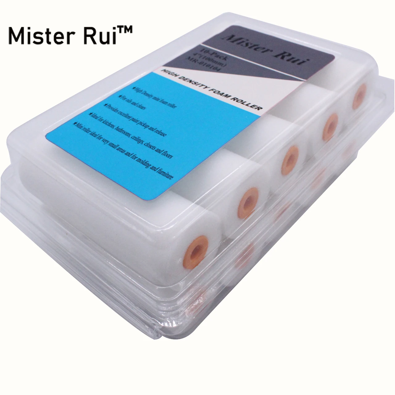 10 шт., губчатые мини-валики высокой плотности, 4 дюйма