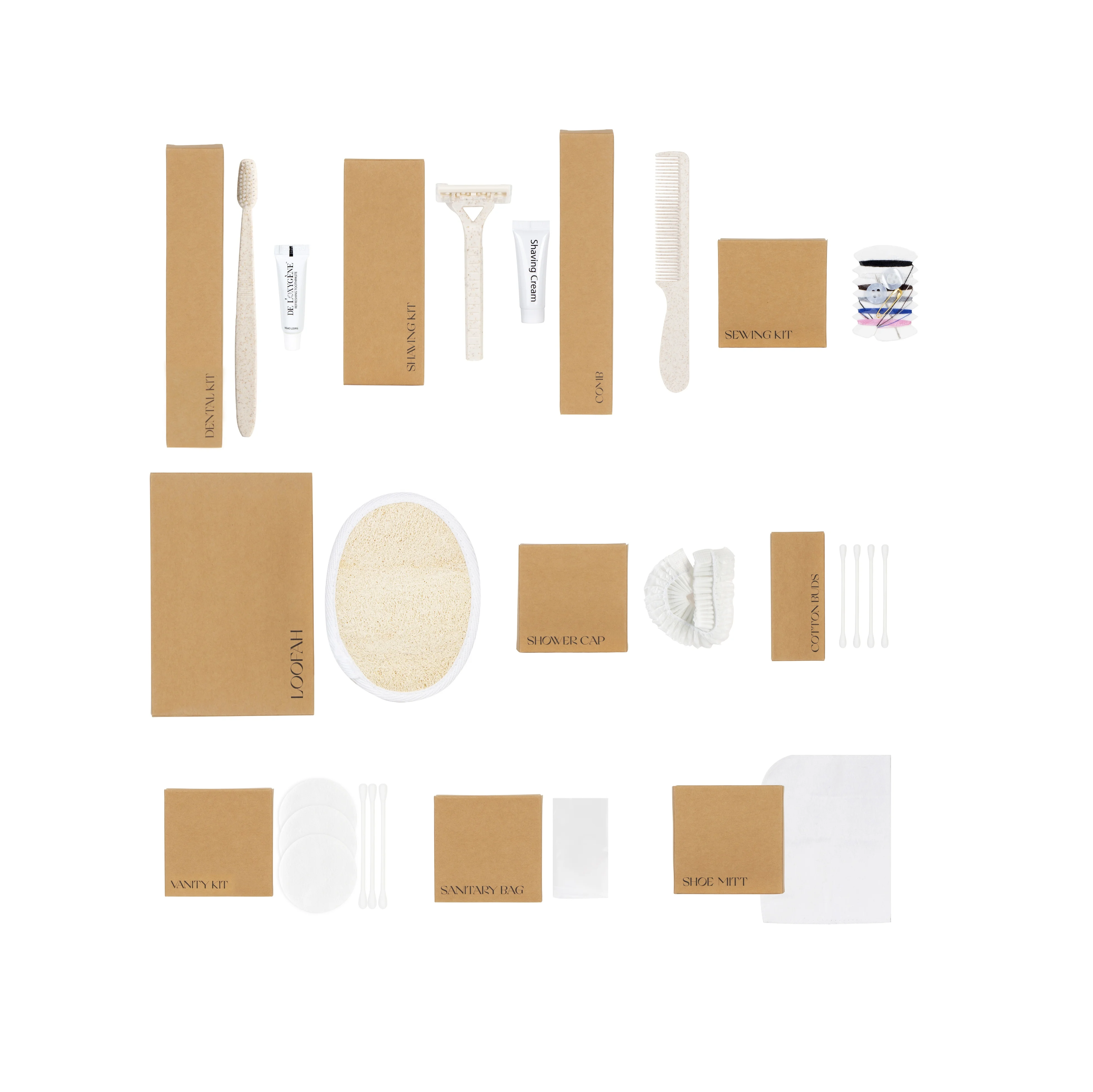 Kraft Paper Box Package Amenity Kit Bathroom Supplies Hotel Aminities