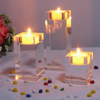 Home Decoration Crystal candlesticks for candles Crystal Tea Light Centerpieces Wedding Table Centerpieces Candle Holders Stand
