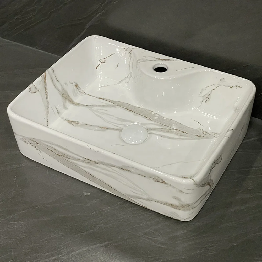 Hot Sale Nordic Style WC Porcelain Countertop Wash Basin Marble Bathroom Ceramic Art Sinks For Hotel Home