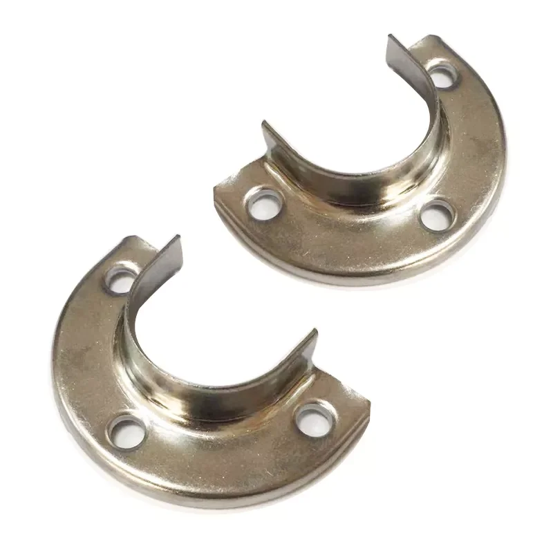 Rod End Support Sockets Fitting Stainless Steel Pipe Forged Flange for Closet Pole Flange Seat Curtain Rod Closet Header Pipe Ha