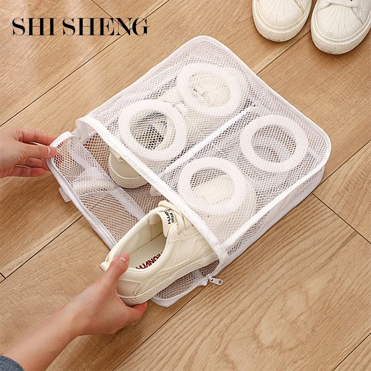 SHI SHENG Travel Shoe Storage Bags Portable Mesh Laundry Bag for Anti-Deformation Protective Shoes Airing Dry Tools