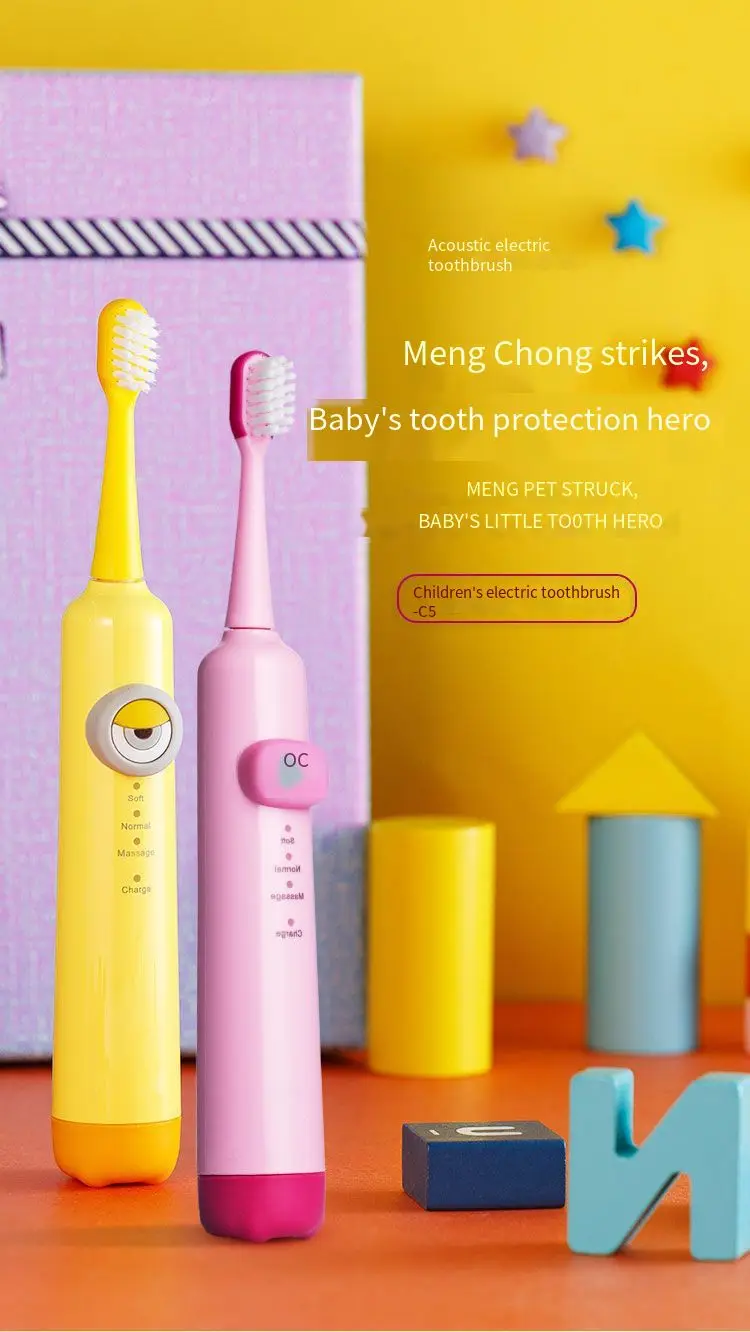 2022 Hot Sale Rechargeable IPX7 Waterproof Kids Sonic Electric Toothbrush