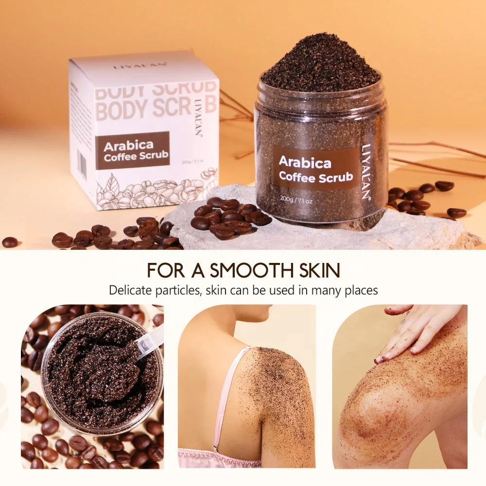 Amazon Private Label Exfoliating Body Polish Gommage Corps Anti Cellulite Stretch Marks Detox Arabica Coffee Scrub