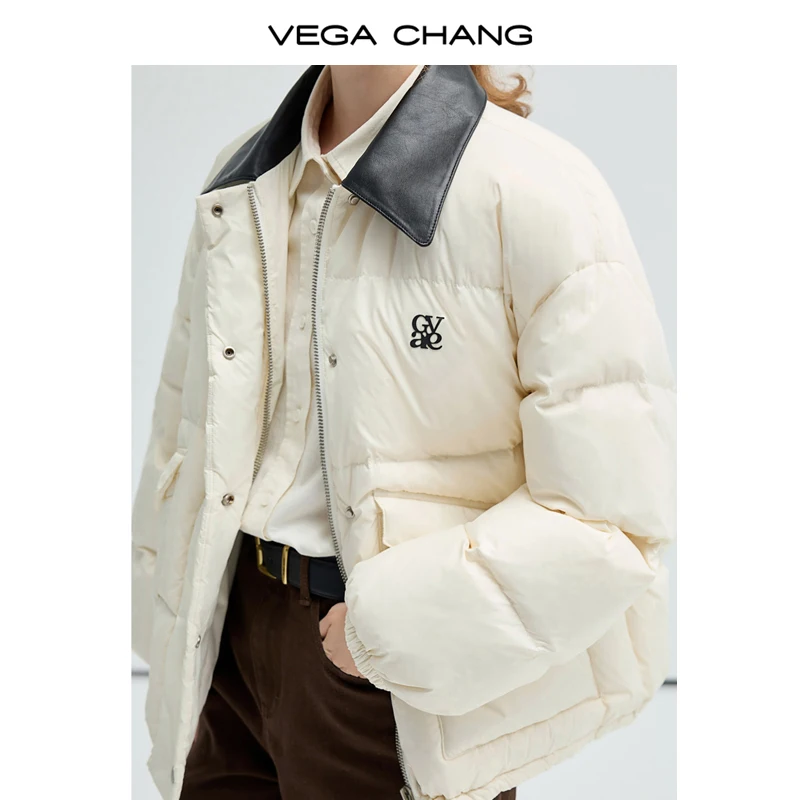 VEGA CHANG 2025 New Trend Winter Duck Down Jacket Lantern Sleeve Short Female Jacket Lightweight Warm Puffer Coat For Women