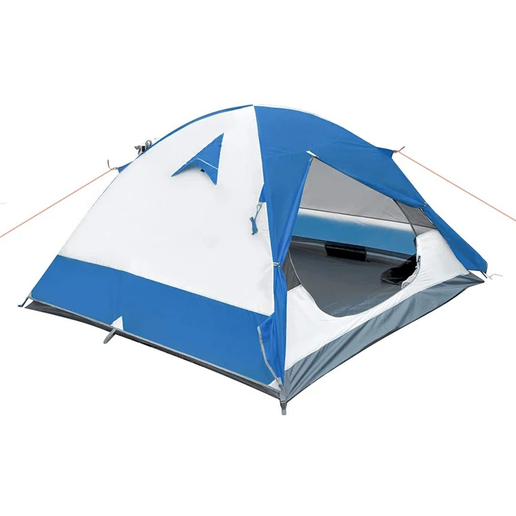 
Blue And Orange Camping Tent With Aluminum Pole And Expandable Storage Bag Waterproof Roof Top Tents For Camping 