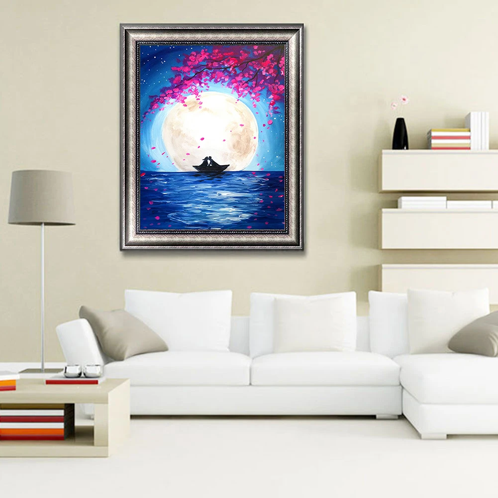 Factory Direct Sales Fashion Wall Decoration Romantic Couples Diamond Painting Moon Quality