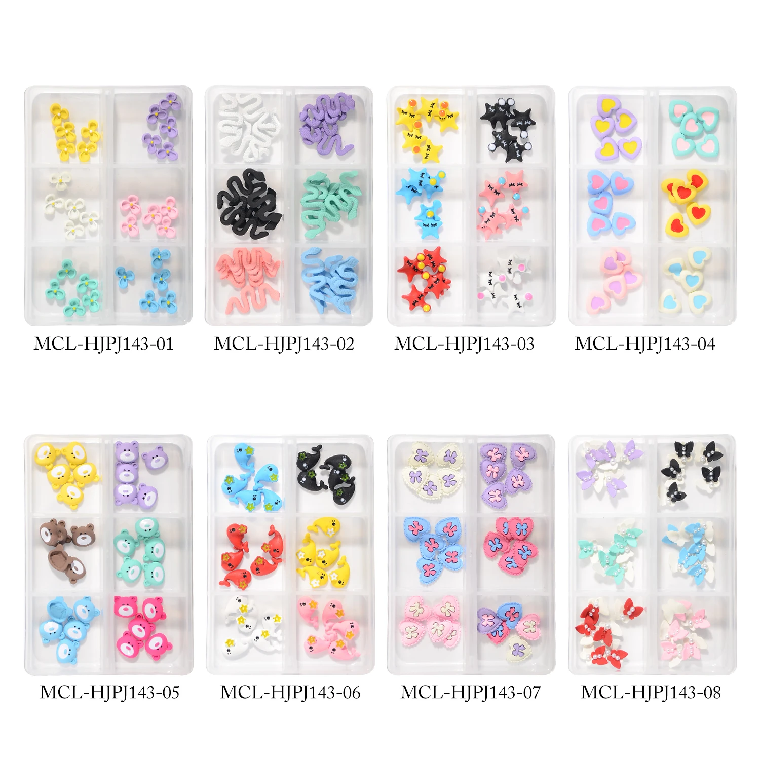 Hot sales 3d snake nail charms metal nail flower planet bow nails charms box