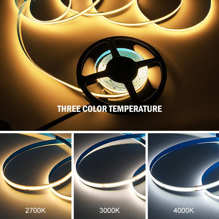 High CRI Customized Length Flexible Printed Circuit Copper Board DC24V 10W COB LED Strip Light