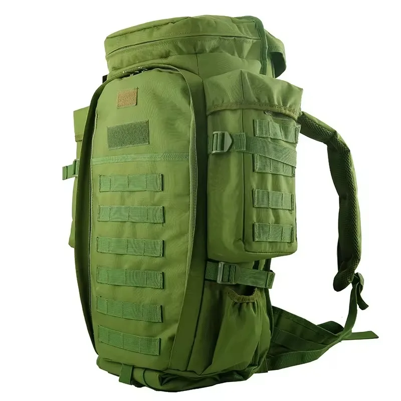 70L Durable Large Tactical Backpack Green Outdoor Camouflage Camping Hiking Trekking Mountaineering Back Pack Waterproof Duffel