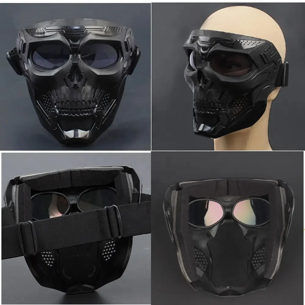 Motorcycle Hiking Full Face Protective Skull Shape Mask Windproof Cycling Goggles