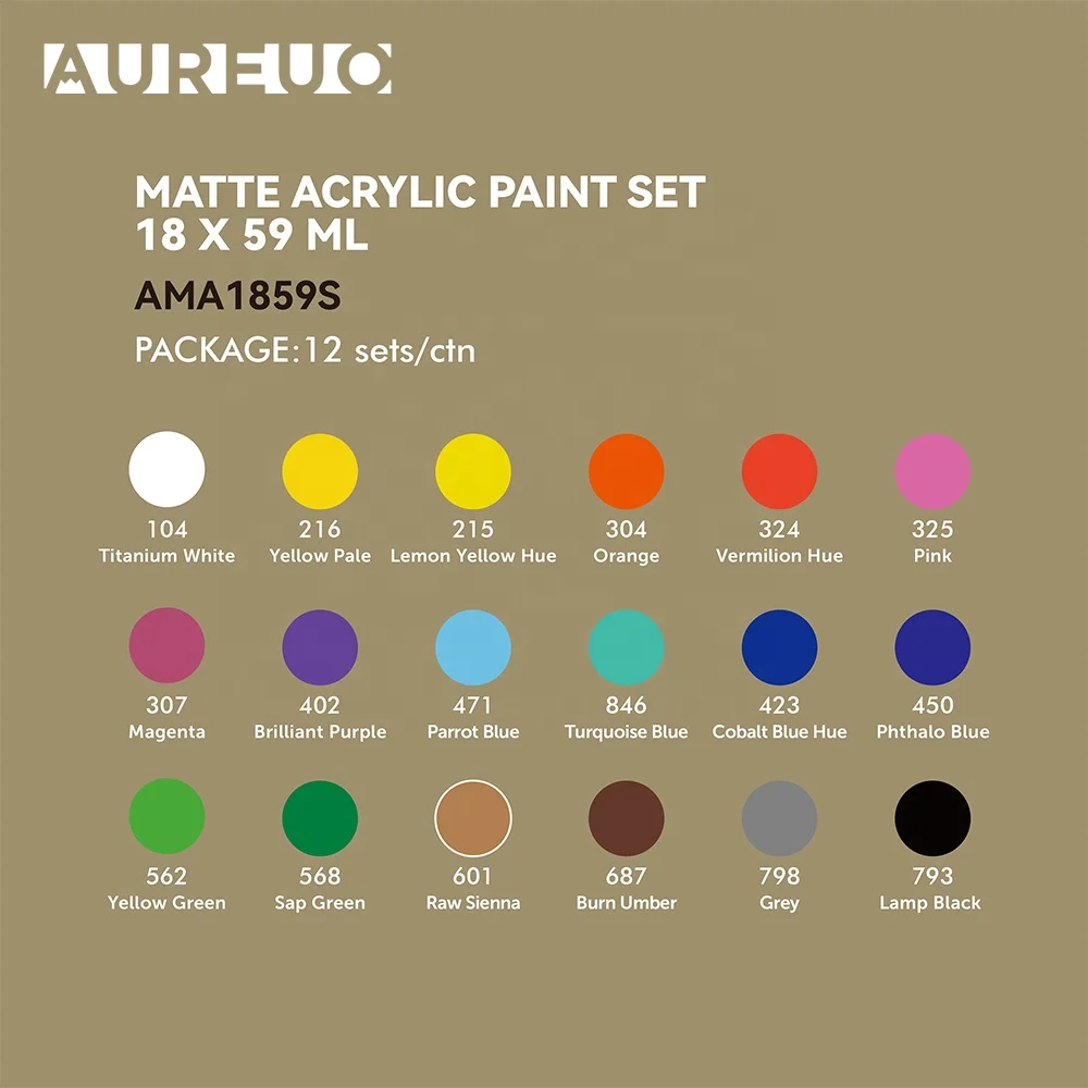 Phoenix 18 Colors 59ml Wood Styrofoam Plaster Terra Cotta Surface Painting Matt Acrylic Paints Set