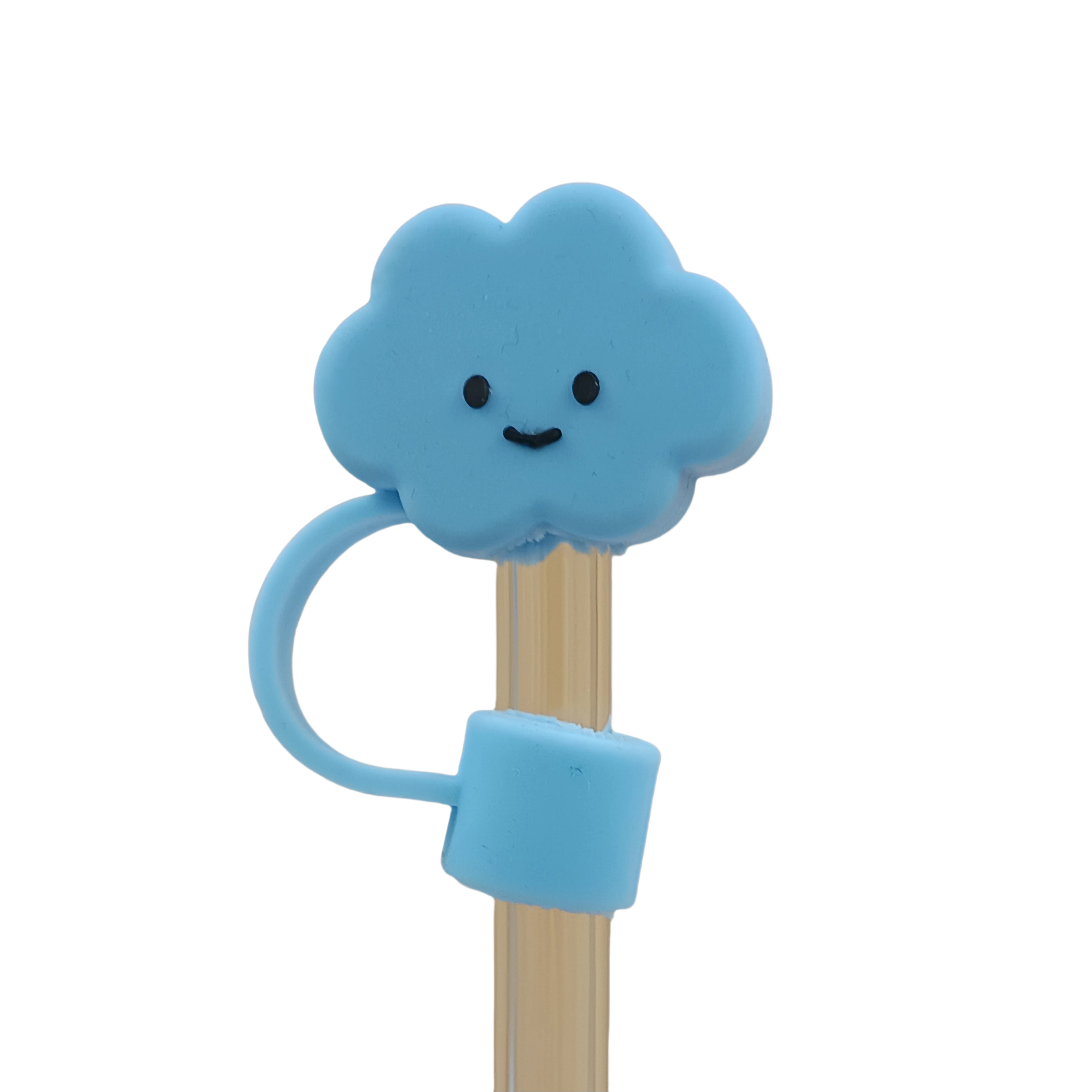 Hot Selling 10 MM PVC  Party supply top seller Drinking Straw Cover  with cartoon animal white cloud flower dust proof straw cap