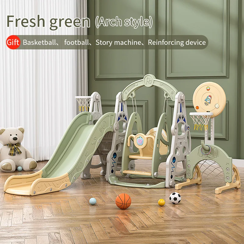Swing Slide  6 in 1 Indoor toys Playground plastic slide swing combination toys for kids