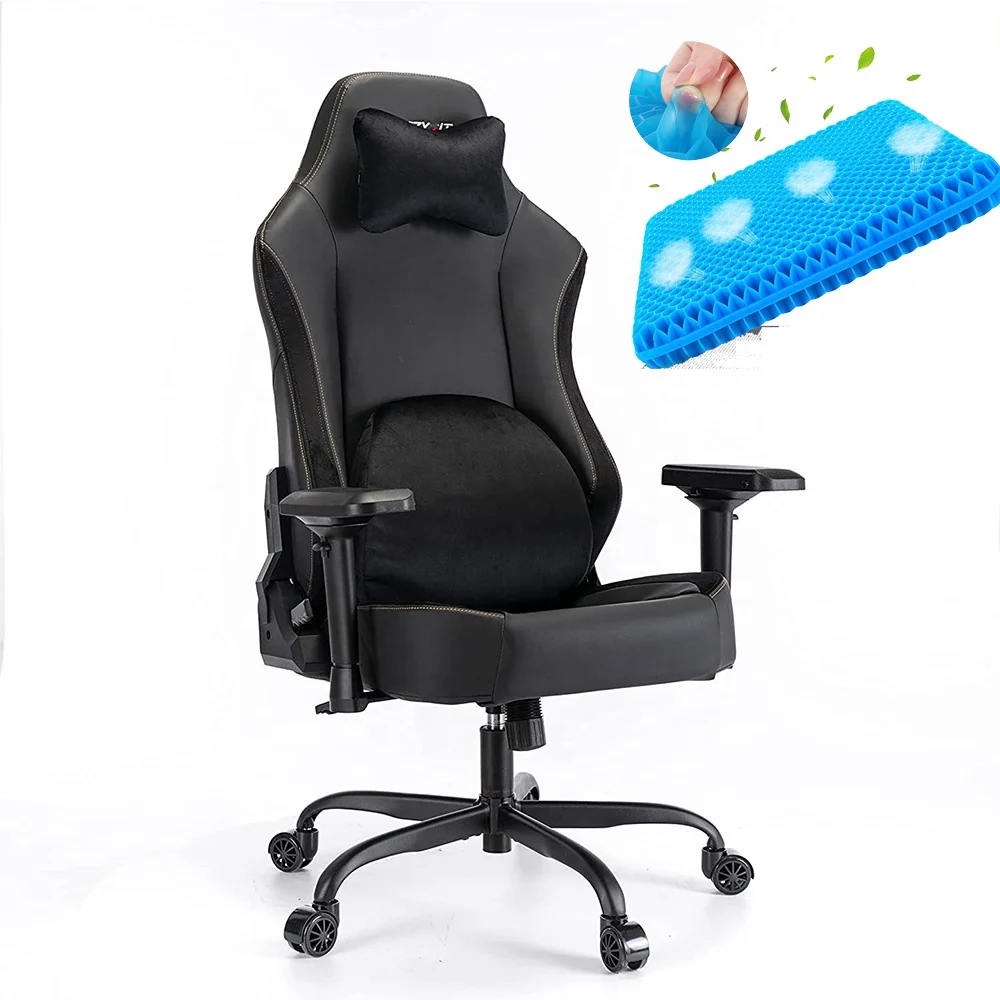 Factory direct sales fabric racing style Computer Office Chairs Cooling Gel Seat Cushion gaming chair heavy duty steel base