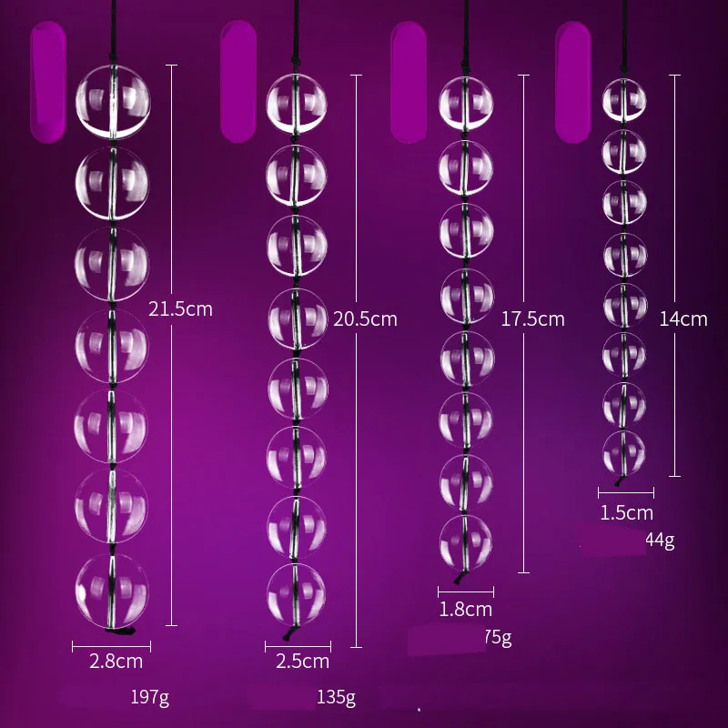 Women Men Adult Sex Toy Crystal Glass Anal Plug Enlarge Anal Beads Plug Wholesale S,M,L,XL