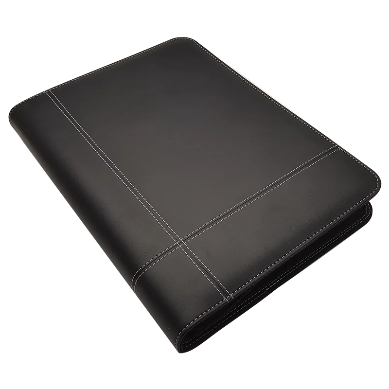 Modernqiu A4 Conference Document Portfolio 3 Ring Binder with Calculator File Folder PU Leather Modern Filing Products