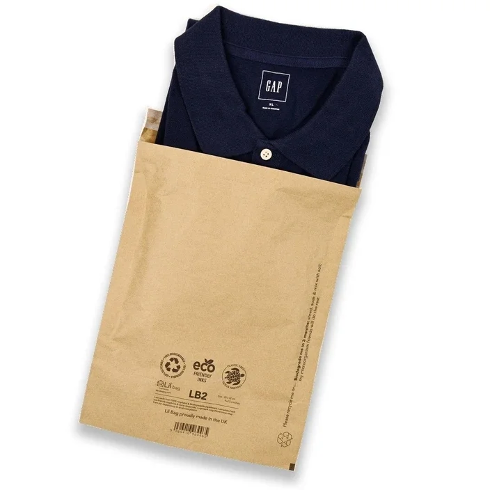 Custom Printed Biodegradable Rigid Cardboard Shipping Envelopes Packaging Eco Friendly Recyclable Kraft Paper Poly Mailer Bag