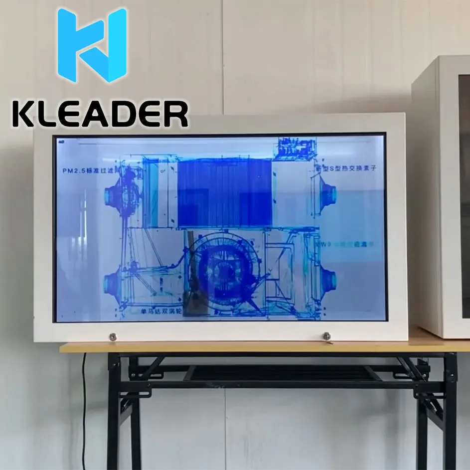 Holographic 3D indoor advertising showcase LCD screen touch Transparent Multitouch Displays capacitive touch holographic display