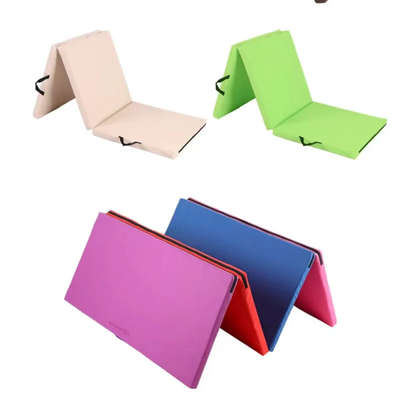 Ranhong PU pink logo customized tumbling foldable gymnastics crash mat