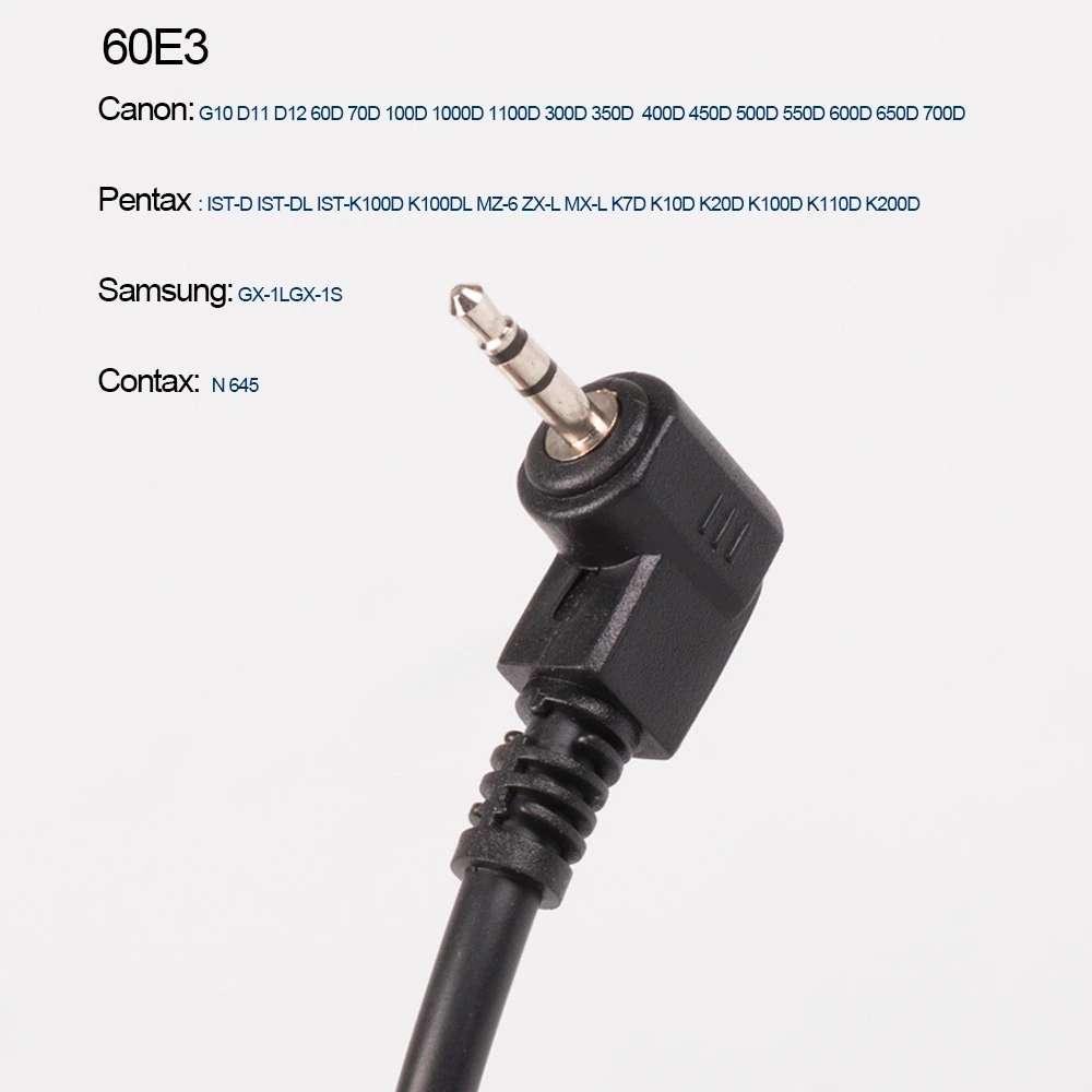 
Camera Shutter Release RS-60E3 for Canon Camera G11/G12/300V/50E/550/500D/60D/600D 
