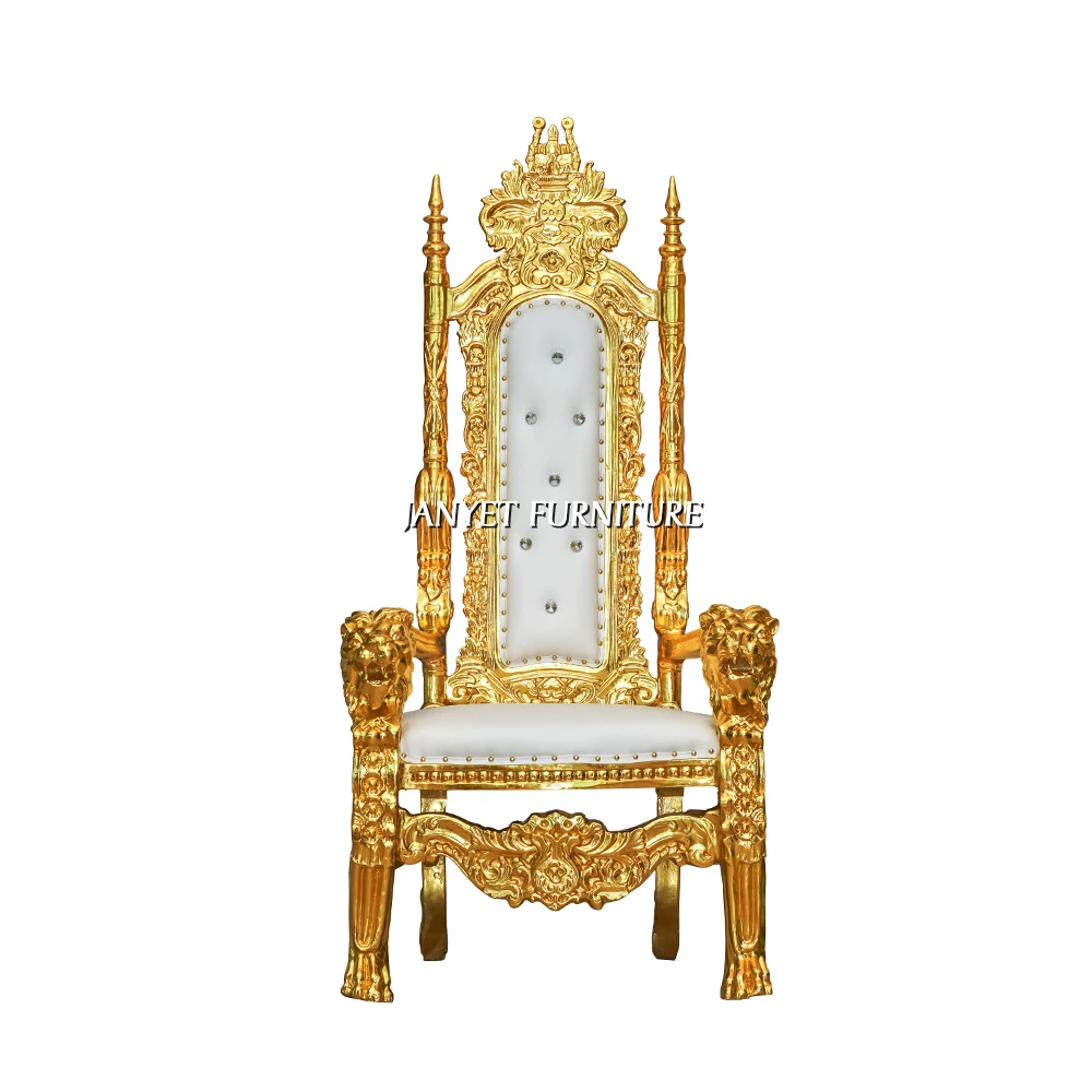 Big Lots gold high back henry king lion throne chair
