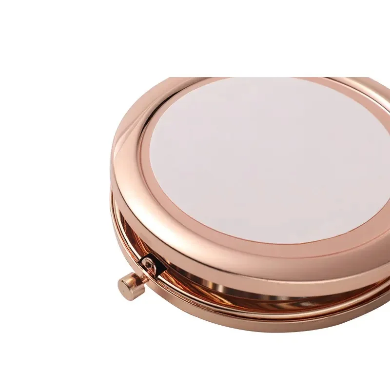 Fashion DIY photo Small Mini Rose Gold Metal Sublimation Compact Mirror