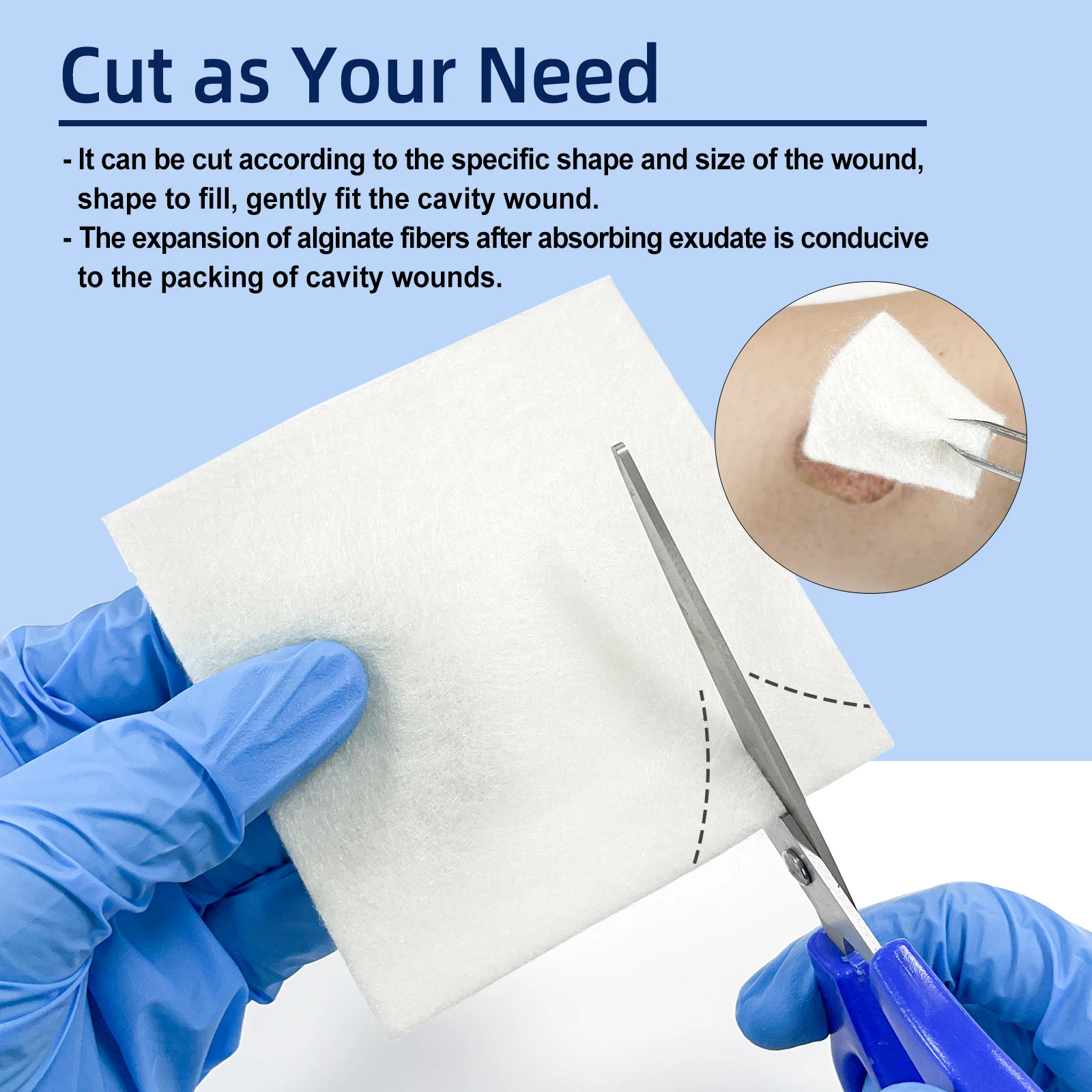 Risenmed Natural Health Wholesale High Absorbency Functional Promote Healing Sterile  Calcium Alginate Wound Dressing