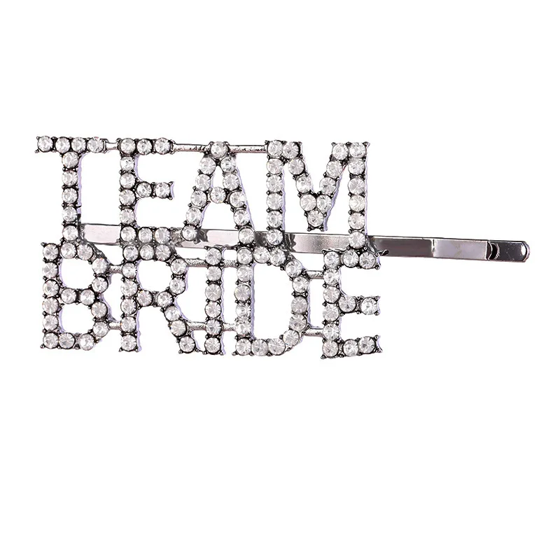 Jewelry Factory free custom silver rhinestone english name letter words bobby clip gold pins