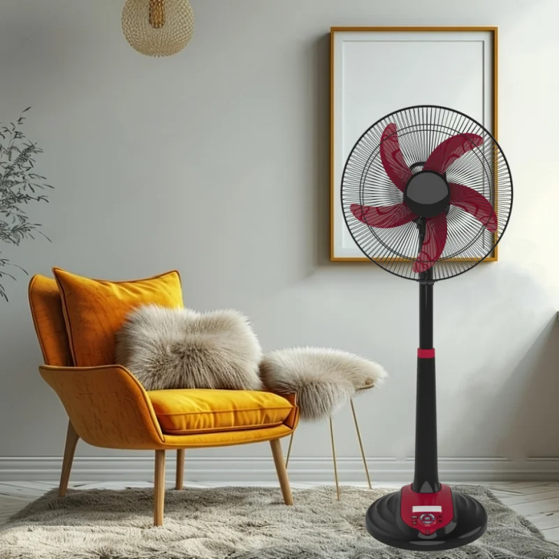 16 Inch Rechargeable Stand Fan with Lead Acid Battery With remote Charging Household Fan