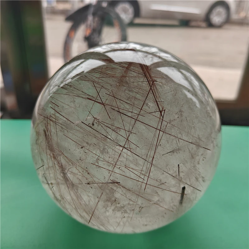 crystal craft ball natural rutilated  quartz crystal ball  crystal sphere for sale