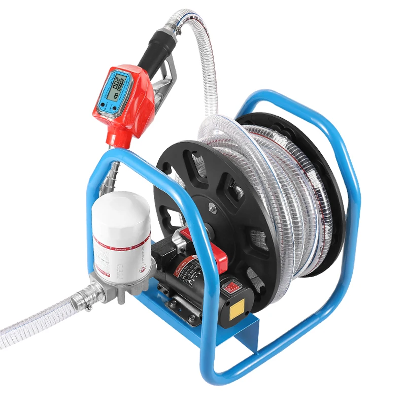 Cavitt Intelligent 12V24V Portable Fuel Pump Electric Fuel Pump Diesel Reel Pump With Metering Refueling Gun