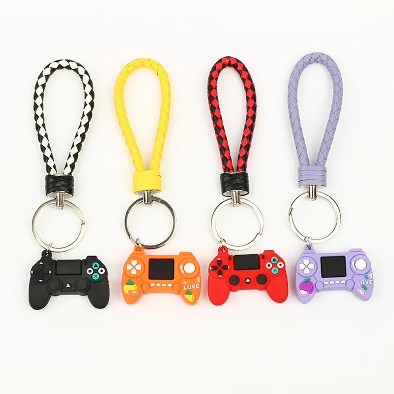 Soft rubber cartoon small mini game console keychain control lever handle book bag car pendant