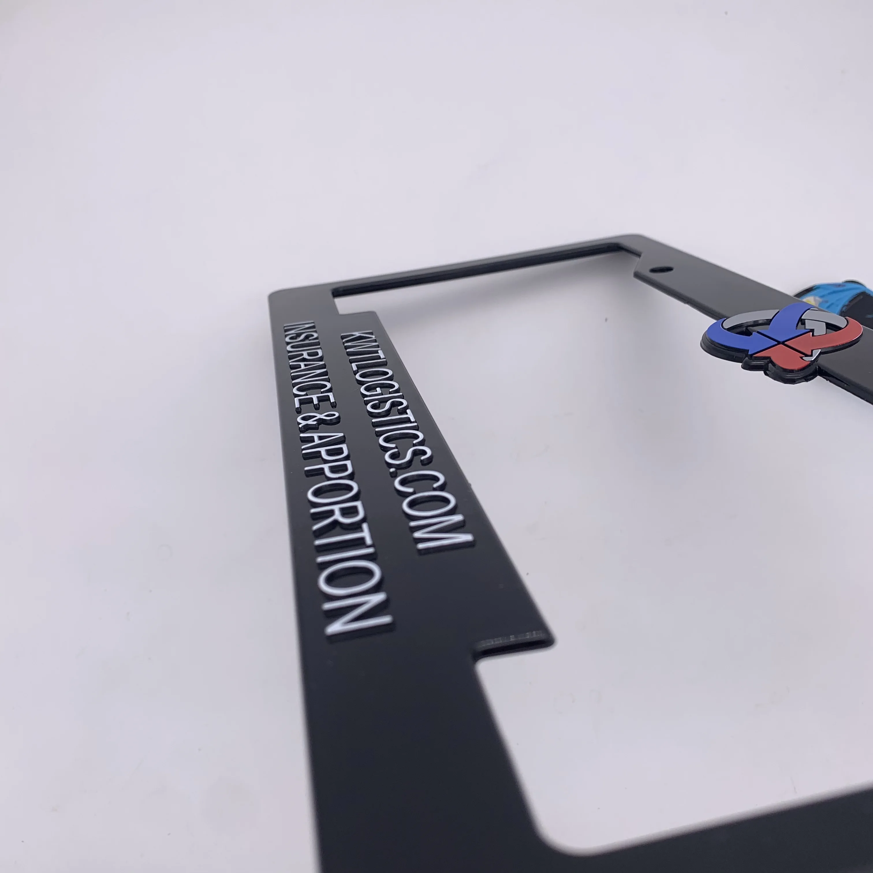 Custom 3D logo silver or golden plated hot stamp license plate frame