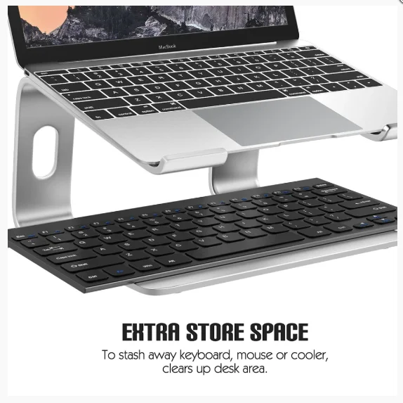 
Ergonomic Aluminum Computer Riser Laptop Stand Laptops Elevator for Desk, Metal Holder Compatible with Mac MacBook Pro Air 