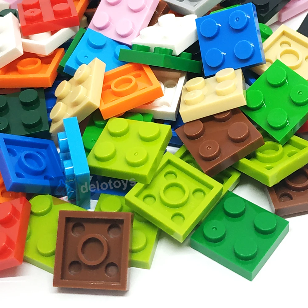 DELO TOYS  ( 22 colors )  Plastic building blocks bricks 2*2 Plate 2 x 2  (NO.3022)