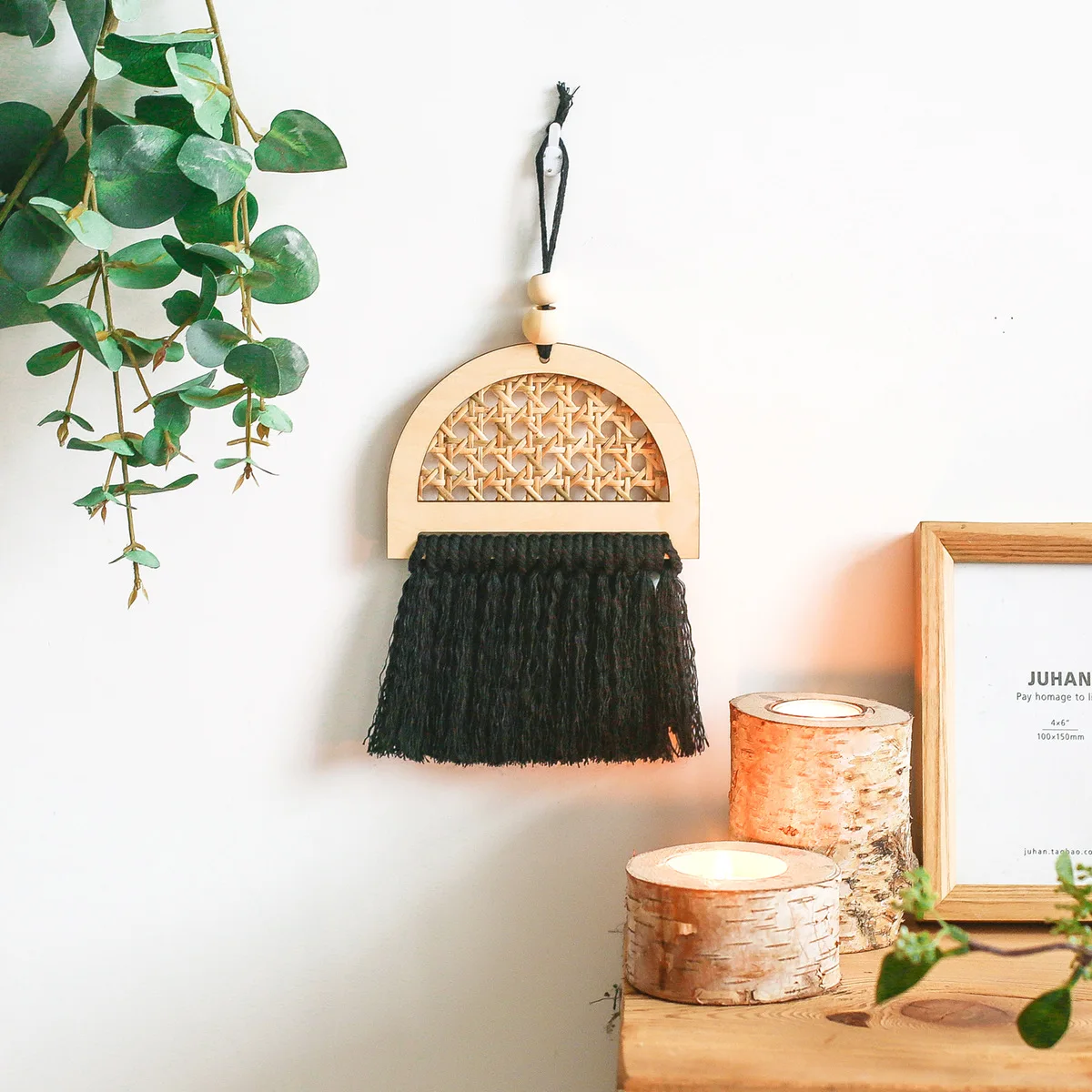 Crafts Christmas Atmosphere Girls Room Bedroom Decoration Wall Ins Nordic Cotton Rope Woven Tassel Tapestry Home Art Gift