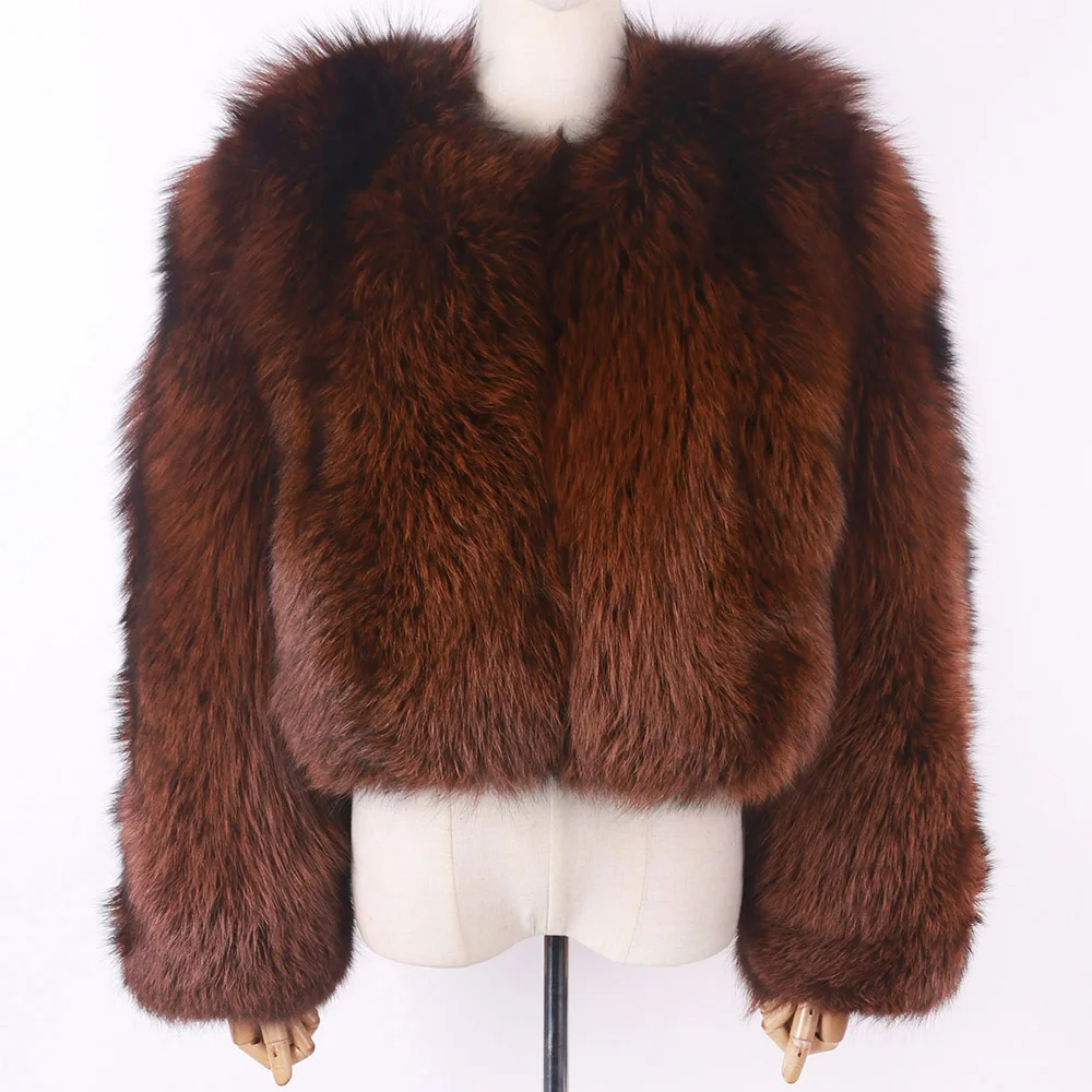 Winter Autumn Women Real Fox Fur Coat Short Natural Fur Jacket For Ladies