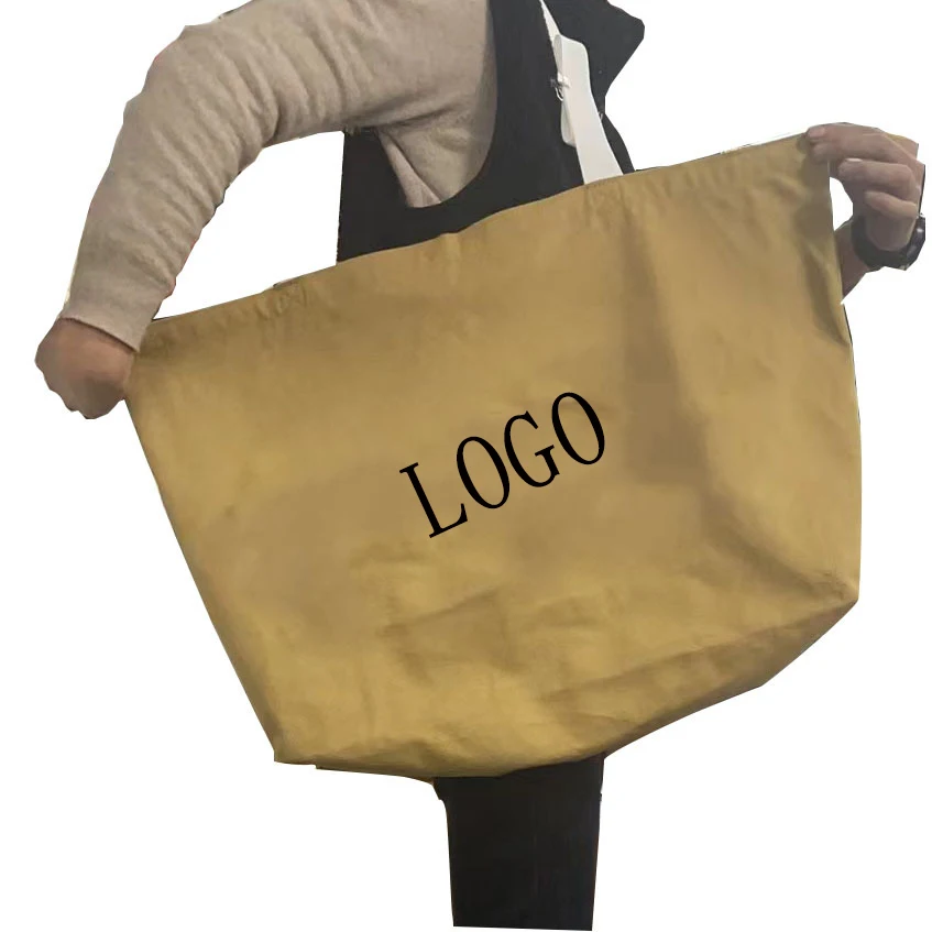 Oversized Extra Large Canvas Tote Bag Weekender Giant Big Grocery Shopper with Custom Logo Printing for Gift