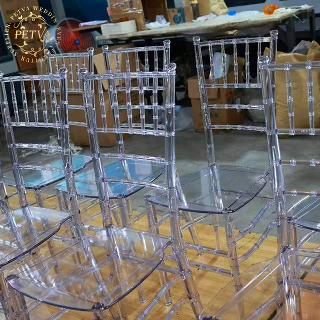 Transparent clear Chiavari Chair  Plastic Chair for Events  Wedding and Event Hotel Chairs