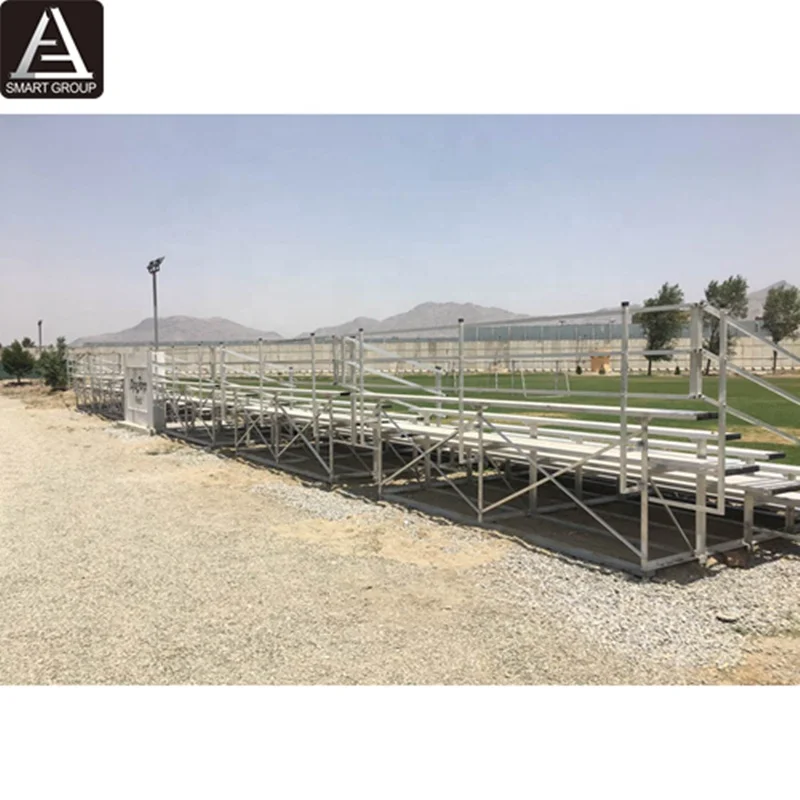 5 rows double footboard event outdoor bleachers aluminium stadium stand seating with guardrail