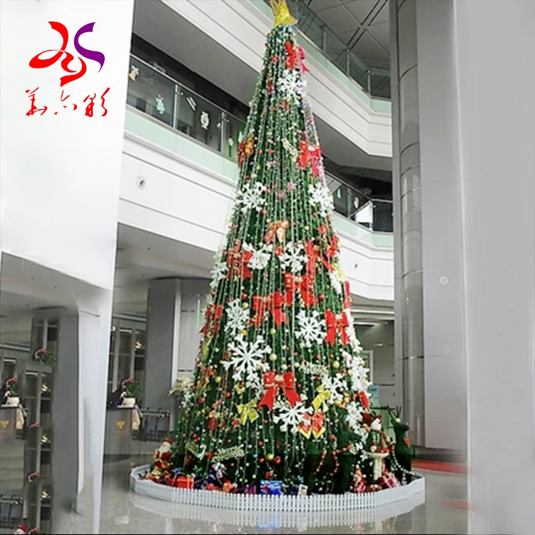 Custom commercial 5m 6m 7m 10m 15m 20m 25m 30m 40m 50m  large outdoor giant Christmas tree with light for shopping mall hotel